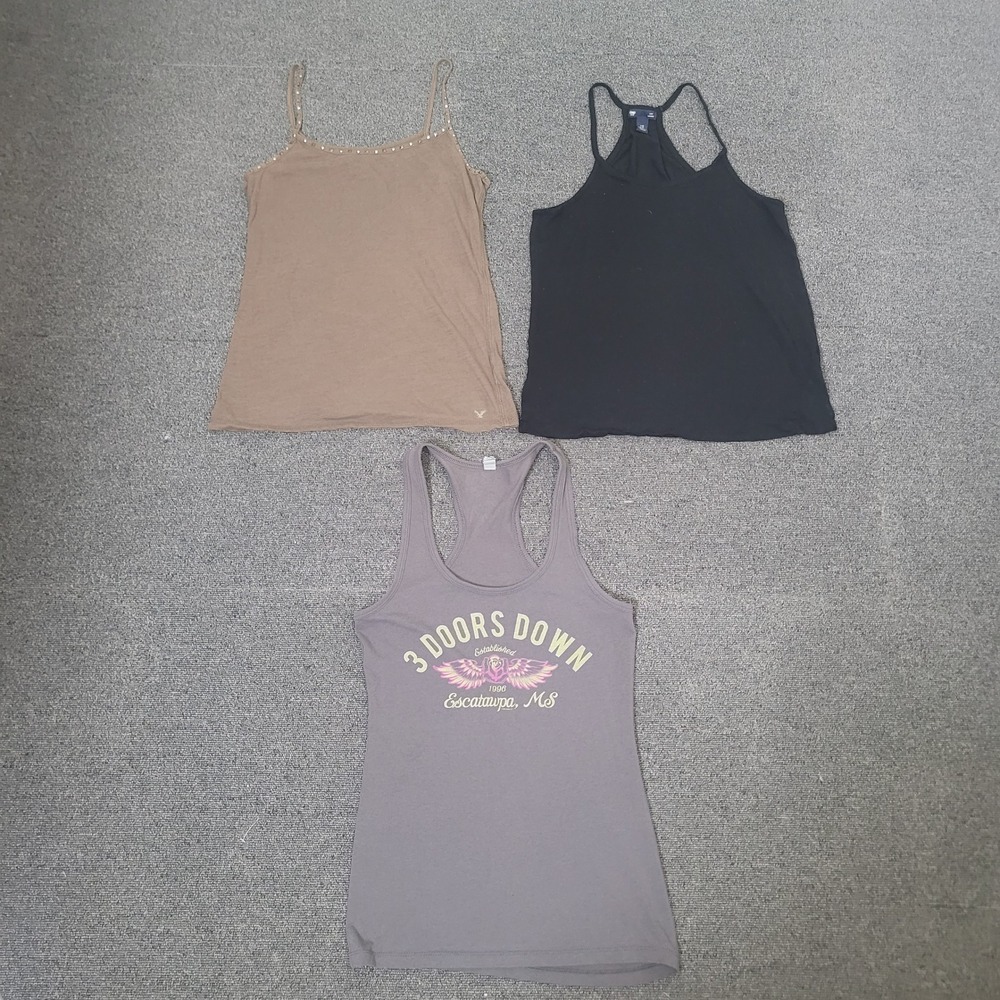 Gap American Eagle Size Medium Tank Top Lot Women 3 Doors Down Band Studded 3pc